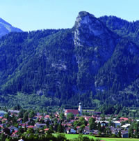 Oberammergau with the Kofel Mountain