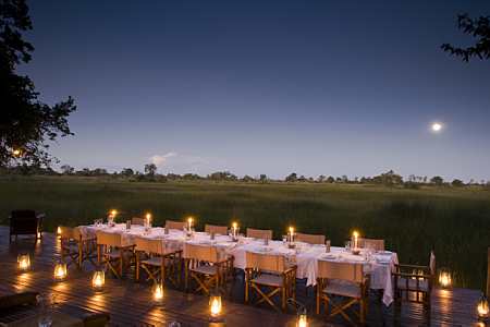 bush dining in Botswana
