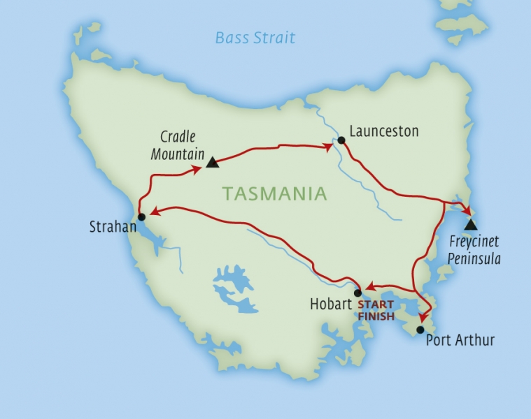 Discover Tasmania itinerary map
