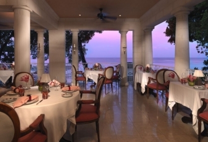 Sandy Lane - L&rsquo;Acajou restaurant at sunset