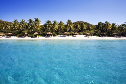 View from the sea at Rosewood Little Dix Bay
