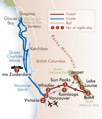 Gems of the Rockies Tour & Alaska Cruise 