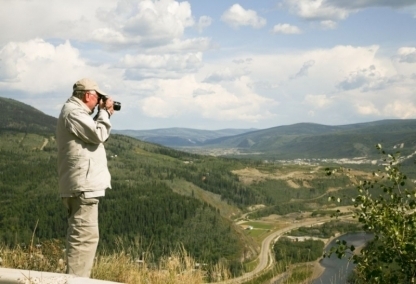 Taking in the view from the Top of the World Highway