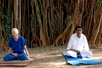 Yoga beneath the ancient baniyan trees